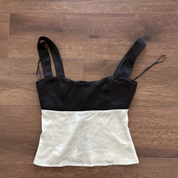 Princess Polly Tops - Princess Polly Chantell Black Cream Top Size 2